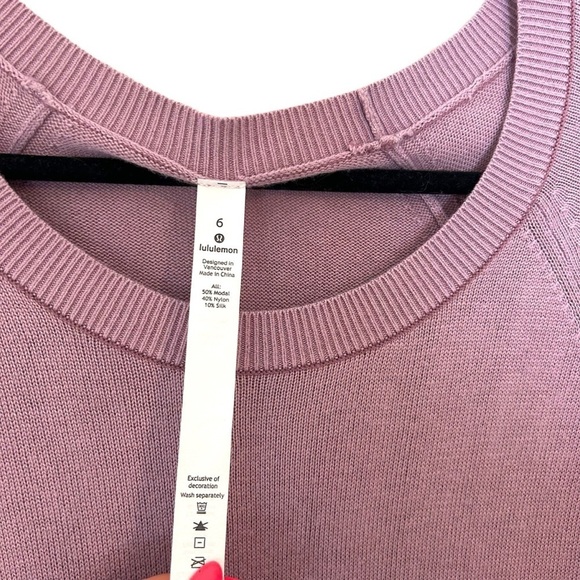 Lululemon Hello Aloe Pullover- Rayon Silk Blend Crew Neck Sweater- Size 6 - Picture 11 of 13